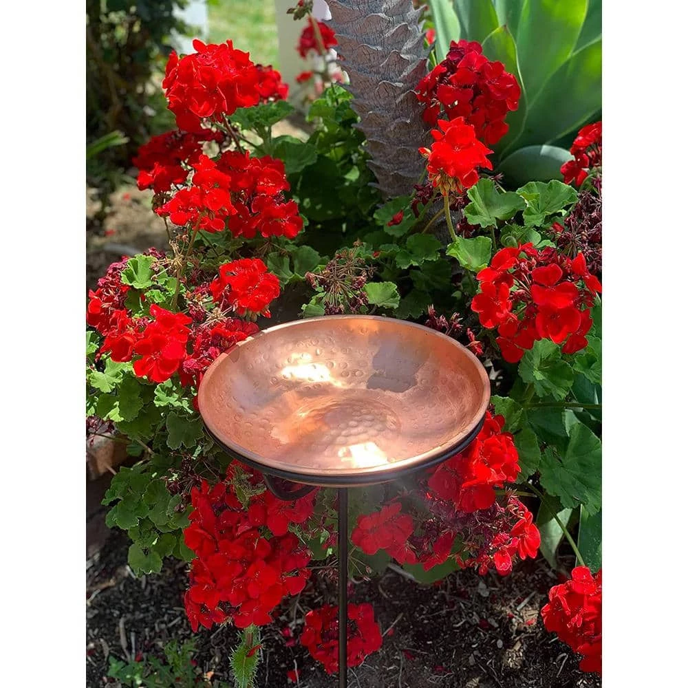 Monarch Pure Copper Hand Hammered Standing Bird Bath by Monarch Abode 4 Monarch Pure Copper Hand Hammered Standing Bird Bath by Monarch Abode - Image 4