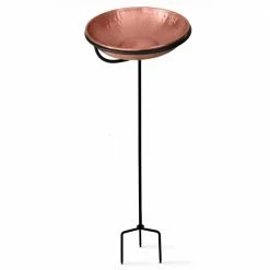 Monarch Pure Copper Hand Hammered Standing Bird Bath by Monarch Abode