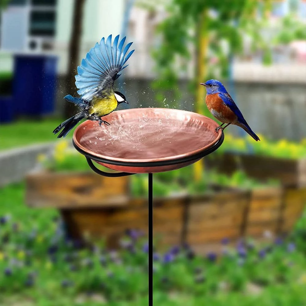 Monarch Pure Copper Hand Hammered Standing Bird Bath by Monarch Abode 2 Monarch Pure Copper Hand Hammered Standing Bird Bath by Monarch Abode - Image 2