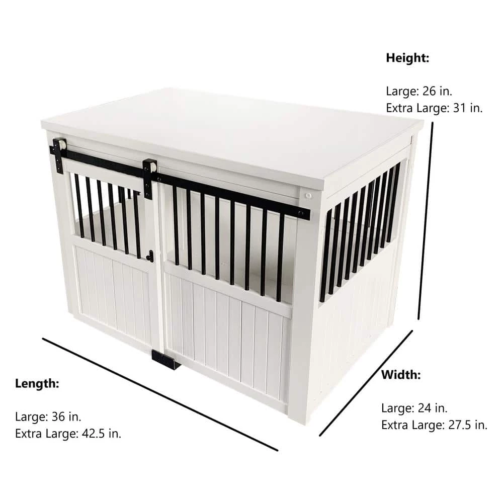 Homestead ECOFLEX Antique White Sliding Barn Door Dog Crate Extra Large by New Age Pet 3 Homestead ECOFLEX Antique White Sliding Barn Door Dog Crate Extra Large by New Age Pet - Image 3