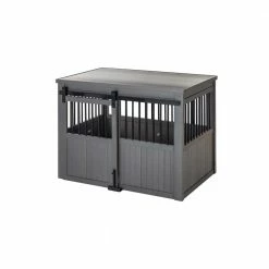 Homestead ECOFLEX Grey Sliding Barn Door Dog Crate Large by New Age Pet