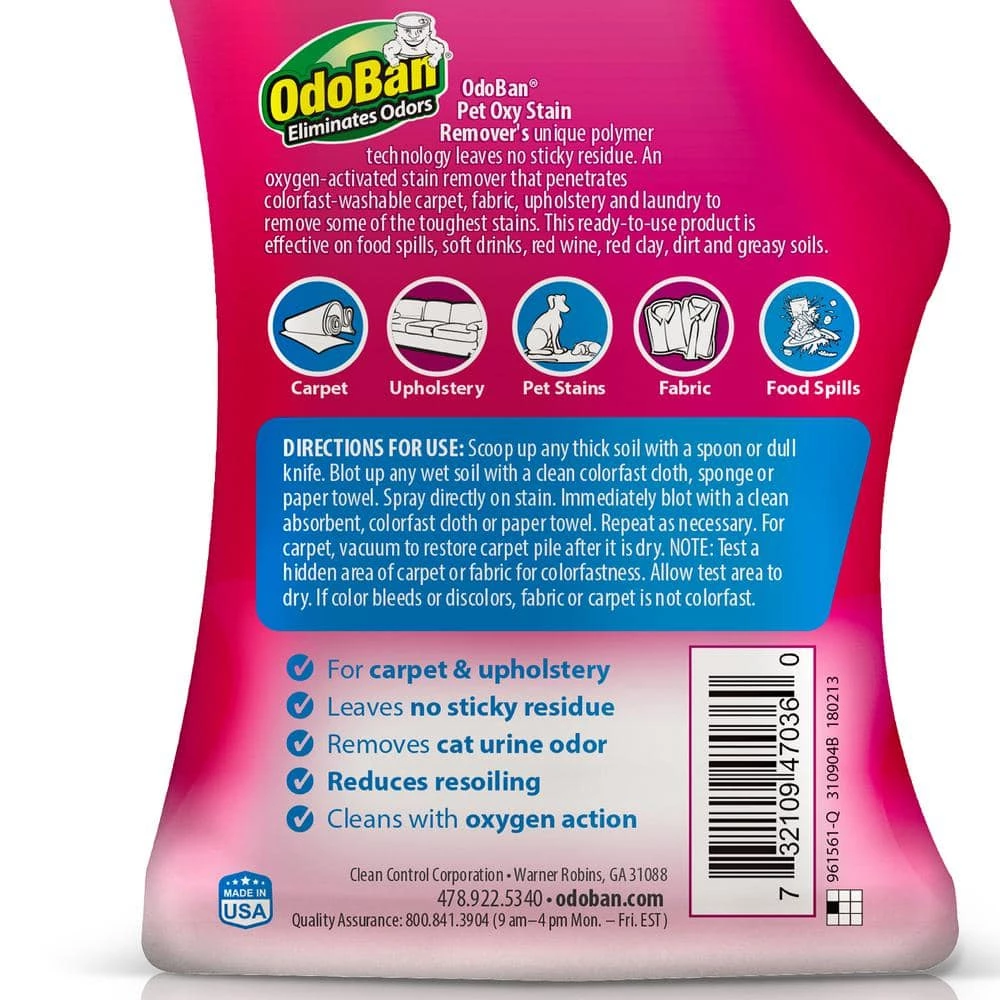32 oz. Pet Oxy Stain Remover (2-Pack) by OdoBan 5 32 oz. Pet Oxy Stain Remover (2-Pack) by OdoBan - Image 5