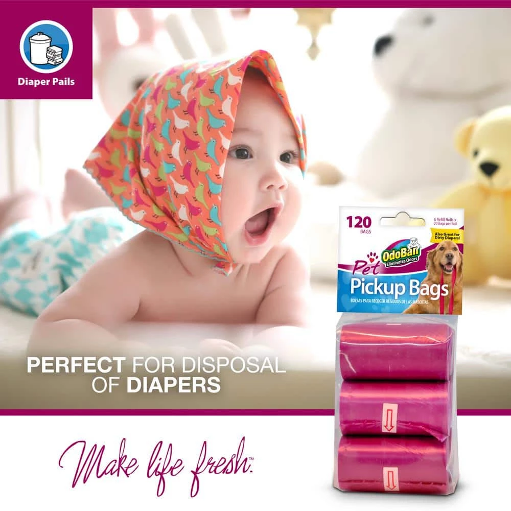 Pet Pickup Bags, Sturdy Strong & Large Unscented Dog Poop Bags, Convenient Easy-Storage Dispenser Design, 120 Count by OdoBan 4 Pet Pickup Bags, Sturdy Strong & Large Unscented Dog Poop Bags, Convenient Easy-Storage Dispenser Design, 120 Count by OdoBan - Image 4