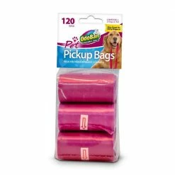 Pet Pickup Bags, Sturdy Strong & Large Unscented Dog Poop Bags, Convenient Easy-Storage Dispenser Design, 120 Count by OdoBan