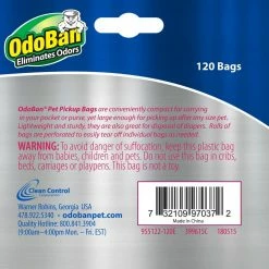 Pet Pickup Bags, Sturdy Strong & Large Unscented Dog Poop Bags, Convenient Dispenser Design, 120-Count (2-Pack) by OdoBan -Cheap Bird & Wildlife Supplies Store odoban waste bags 955122 b2 1f 1000