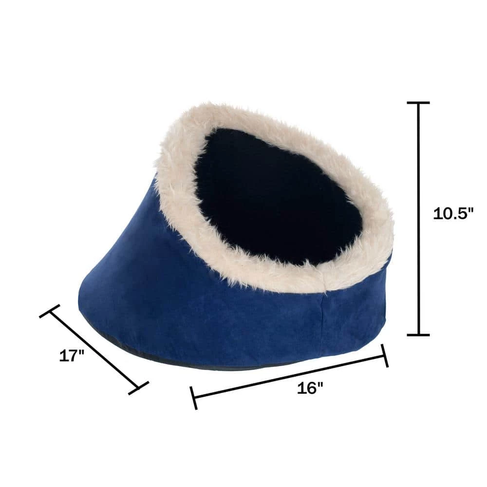 Small Blue Feline Cat Comfort Cavern Pet Bed by PAW 3 Small Blue Feline Cat Comfort Cavern Pet Bed by PAW - Image 3
