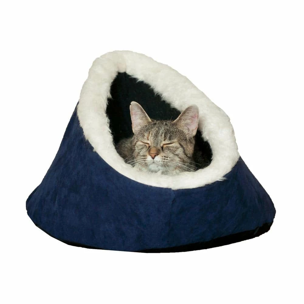 Small Blue Feline Cat Comfort Cavern Pet Bed by PAW 2 Small Blue Feline Cat Comfort Cavern Pet Bed by PAW - Image 2