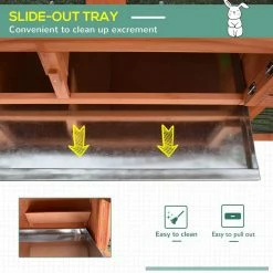 Natural Wood Outdoor Rabbit Hutch with Pull Out Tray and Waterproof Roof by PawHut -Cheap Bird & Wildlife Supplies Store pawhut beds cages d2 0014 1f 1000
