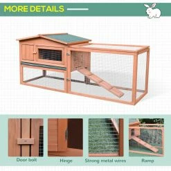 Natural Wood Outdoor Rabbit Hutch with Pull Out Tray and Waterproof Roof by PawHut -Cheap Bird & Wildlife Supplies Store pawhut beds cages d2 0014 76 1000