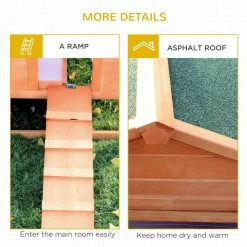 2-Story Golden Red Wooden Rabbit Hutch Pet House with Ramps and Lockable Doors - Large by PawHut -Cheap Bird & Wildlife Supplies Store pawhut beds cages d2 0039 44 1000