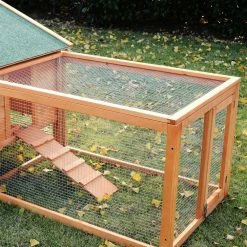 2-Story Golden Red Wooden Rabbit Hutch Pet House with Ramps and Lockable Doors - Large by PawHut -Cheap Bird & Wildlife Supplies Store pawhut beds cages d2 0039 fa 1000