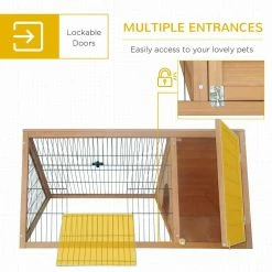 Yellow Wooden A-Frame Outdoor Animal Hutch with Outside Run & Ventilating Wire - Small by PawHut 10 Yellow Wooden A-Frame Outdoor Animal Hutch with Outside Run & Ventilating Wire - Small by PawHut -Cheap Bird & Wildlife Supplies Store pawhut beds cages d3 0016 1f 1000