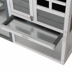 Grey Wooden Weatherproof Rabbit Hutch with Slanted Asphalt Roof & Fun Outdoor Run by PawHut -Cheap Bird & Wildlife Supplies Store pawhut beds cages d51 088gy fa 1000