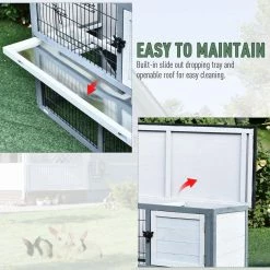 Grey Wooden Rabbit Hutch 4 Door House with Ramp, Removable Tray and Weatherproof Roof - Small by PawHut 10 Grey Wooden Rabbit Hutch 4 Door House with Ramp, Removable Tray and Weatherproof Roof - Small by PawHut -Cheap Bird & Wildlife Supplies Store pawhut beds cages d51 118bk 1f 1000