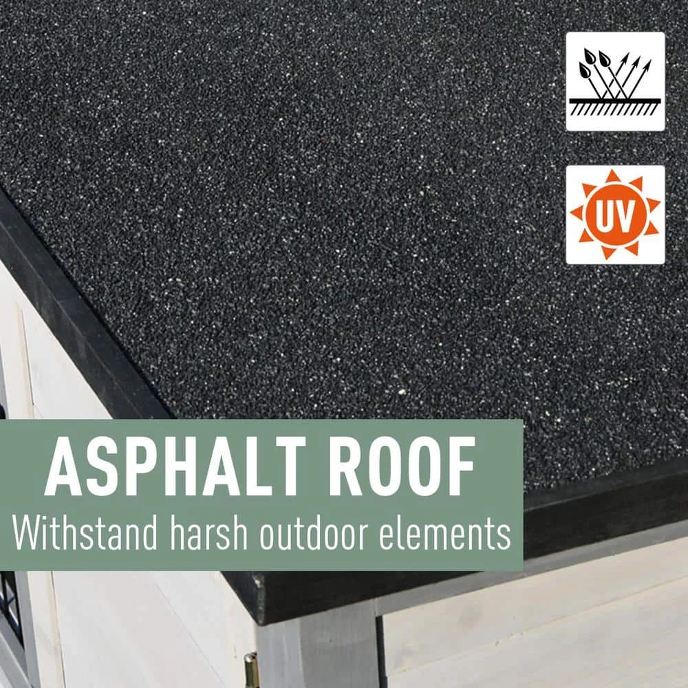 Grey Wooden Rabbit Hutch 4 Door House with Ramp, Removable Tray and Weatherproof Roof - Small by PawHut 6 Grey Wooden Rabbit Hutch 4 Door House with Ramp, Removable Tray and Weatherproof Roof - Small by PawHut - Image 6