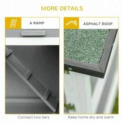 Grey Solid Wood Rabbit/Bunny Hutch with Ramp, Removable Tray and Weatherproof Roof by PawHut -Cheap Bird & Wildlife Supplies Store pawhut beds cages d51 123gy fa 1000