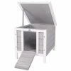 Wooden Grey Dog Cage Bunny Rabbit/Guinea Pig House - Small by PawHut