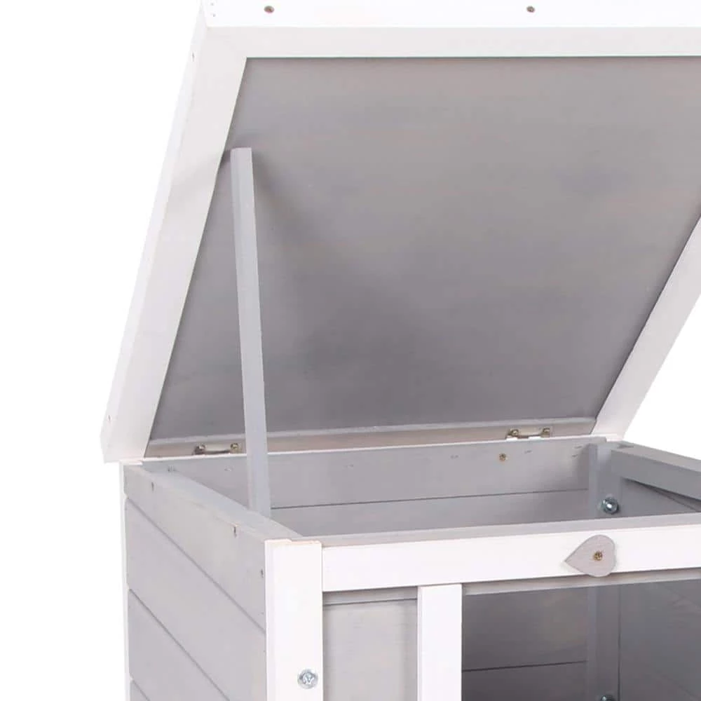 Wooden Grey Dog Cage Bunny Rabbit/Guinea Pig House - Small by PawHut 6 Wooden Grey Dog Cage Bunny Rabbit/Guinea Pig House - Small by PawHut - Image 6