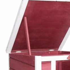 Red Wooden Dog Cage Bunny Rabbit/Guinea Pig House - Small by PawHut -Cheap Bird & Wildlife Supplies Store pawhut beds cages d51 127rd fa 1000