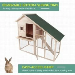 2-Tier Nature Wood Rabbit Hutch Backyard Cage with Ramp and Outdoor Run by PawHut -Cheap Bird & Wildlife Supplies Store pawhut beds cages d51 137 1f 1000