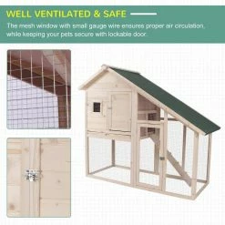 2-Tier Nature Wood Rabbit Hutch Backyard Cage with Ramp and Outdoor Run by PawHut -Cheap Bird & Wildlife Supplies Store pawhut beds cages d51 137 4f 1000