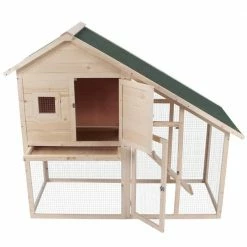 2-Tier Nature Wood Rabbit Hutch Backyard Cage with Ramp and Outdoor Run by PawHut -Cheap Bird & Wildlife Supplies Store pawhut beds cages d51 137 76 1000
