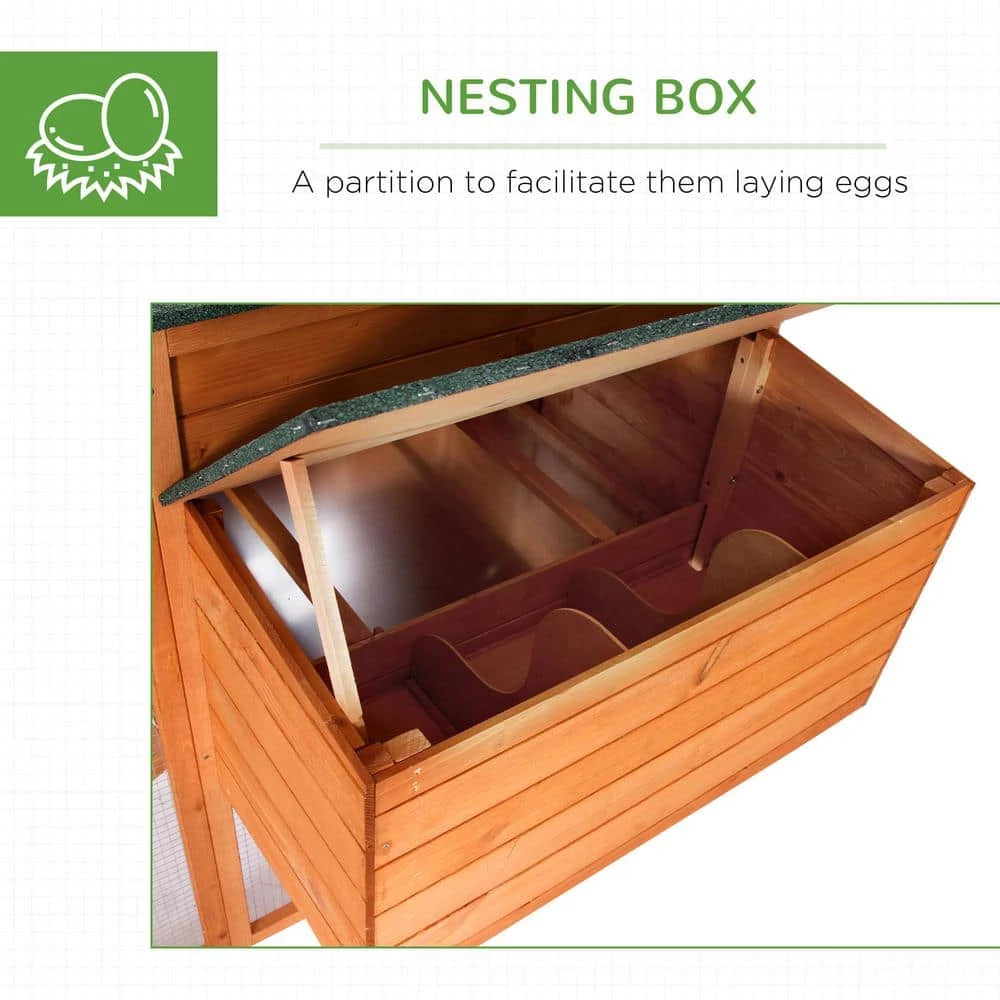 Large Natural Wood and Green 0.04 -Acre In-Ground Poultry Cage with Outdoor Run and Nesting Box by PawHut 5 Large Natural Wood and Green 0.04 -Acre In-Ground Poultry Cage with Outdoor Run and Nesting Box by PawHut - Image 5