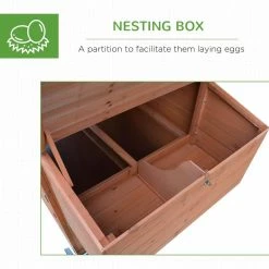 Natural Wooden 0.07-Acre In-Ground Poultry Cage with Wheels Outdoor Run and Nesting Box Natural by PawHut -Cheap Bird & Wildlife Supplies Store pawhut chicken coops d3 0025 fa 1000