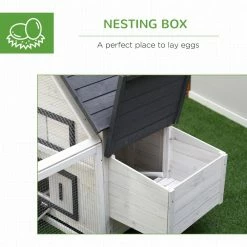 Grey and White Wooden 0.07-Acre In-Ground Poultry Cage with Nesting Box, Ramp, Run by PawHut 11 Grey and White Wooden 0.07-Acre In-Ground Poultry Cage with Nesting Box, Ramp, Run by PawHut -Cheap Bird & Wildlife Supplies Store pawhut chicken coops d51 102 44 1000