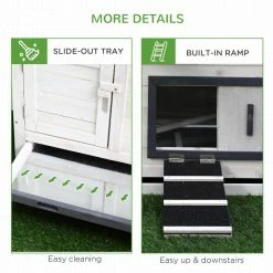 Grey and White Wooden 0.07-Acre In-Ground Poultry Cage with Nesting Box, Ramp, Run by PawHut 13 Grey and White Wooden 0.07-Acre In-Ground Poultry Cage with Nesting Box, Ramp, Run by PawHut -Cheap Bird & Wildlife Supplies Store pawhut chicken coops d51 102 76 1000