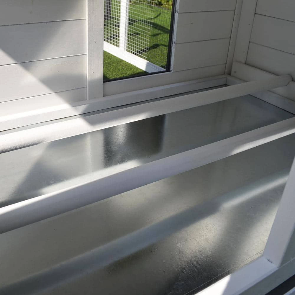 Grey and White Wooden 0.07-Acre In-Ground Poultry Cage with Nesting Box, Ramp, Run by PawHut 6 Grey and White Wooden 0.07-Acre In-Ground Poultry Cage with Nesting Box, Ramp, Run by PawHut - Image 6