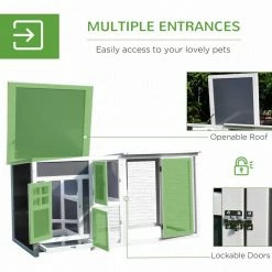 Grey and White Wooden 0.04-Acre In-Ground Poultry Cage PC Roof with Run Box by PawHut -Cheap Bird & Wildlife Supplies Store pawhut chicken coops d51 104 1f 1000