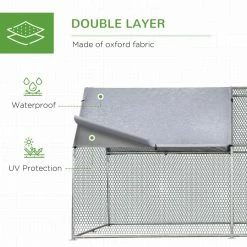 Silver Galvanized Metal 0.002-Acre In-Ground Walk-in Chicken Coop Cage with Cover by PawHut -Cheap Bird & Wildlife Supplies Store pawhut chicken coops d51 116 4f 1000