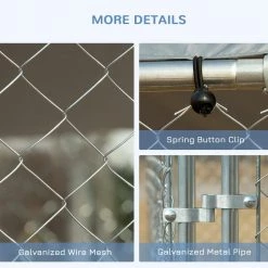 13 ft. x 13 ft. x 7.5 ft. Silver Galvanized 0.004-Acre In-Ground Steel Dog Kennel with Cover Secure Lock Mesh Sidewalls by PawHut 12 13 ft. x 13 ft. x 7.5 ft. Silver Galvanized 0.004-Acre In-Ground Steel Dog Kennel with Cover Secure Lock Mesh Sidewalls by PawHut -Cheap Bird & Wildlife Supplies Store pawhut dog kennels d02 049v01 fa 1000