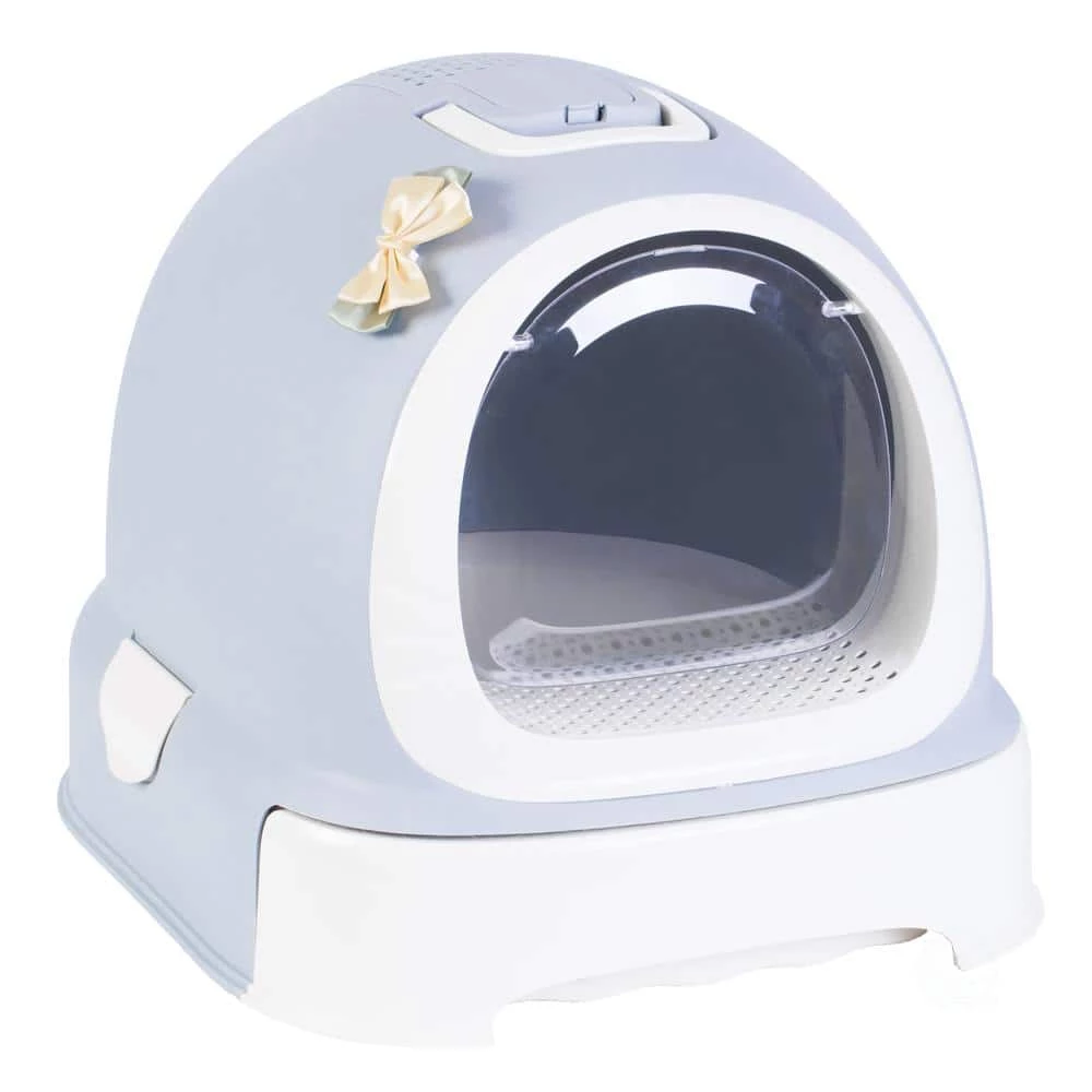 Fully Enclosed Hooded Litter Pan with Front Entry Odor Close Door, Cat Litter Scoop Included by PAWSMARK 1 Fully Enclosed Hooded Litter Pan with Front Entry Odor Close Door, Cat Litter Scoop Included by PAWSMARK