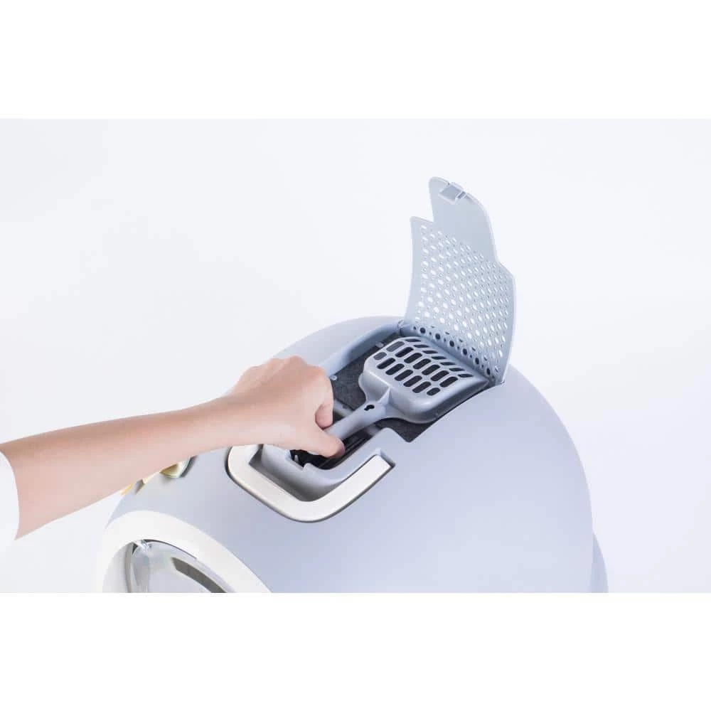 Fully Enclosed Hooded Litter Pan with Front Entry Odor Close Door, Cat Litter Scoop Included by PAWSMARK 9 Fully Enclosed Hooded Litter Pan with Front Entry Odor Close Door, Cat Litter Scoop Included by PAWSMARK - Image 9