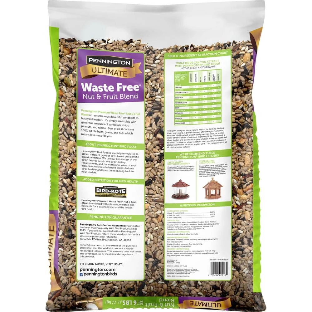 Ultimate 6 lbs. Waste Free Nut and Fruit Bird Seed Blend by Pennington 2 Ultimate 6 lbs. Waste Free Nut and Fruit Bird Seed Blend by Pennington - Image 2