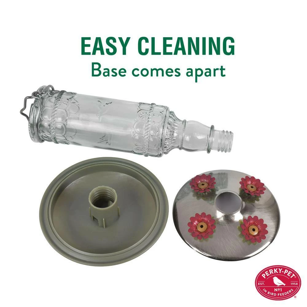 Clear Antique Bottle Decorative Glass Hummingbird Feeder - 10 oz. Capacity by Perky-Pet 6 Clear Antique Bottle Decorative Glass Hummingbird Feeder - 10 oz. Capacity by Perky-Pet - Image 6