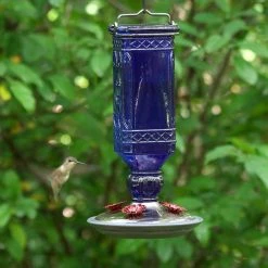 Blue Antique Square Decorative Glass Hummingbird Feeder - 16 oz. Capacity by Perky-Pet -Cheap Bird & Wildlife Supplies Store perky pet bird feeders 8117 2 d4 1000