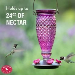 Diamond Wine Top-Fill Decorative Glass Hummingbird Feeder - 24 oz. Capacity by Perky-Pet -Cheap Bird & Wildlife Supplies Store perky pet bird feeders 9102 2 76 1000