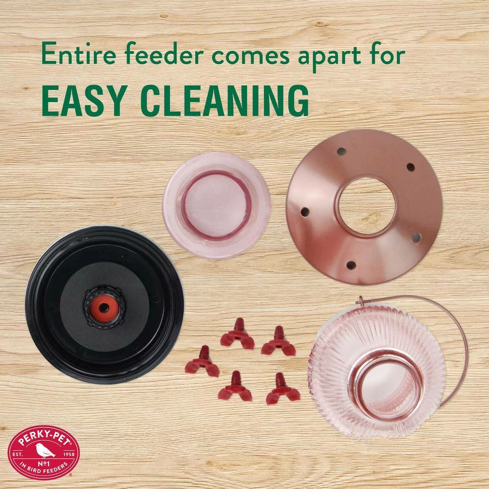 Rose Gold Top-Fill Decorative Glass Hummingbird Feeder - 24 oz. Capacity by Perky-Pet 9 Rose Gold Top-Fill Decorative Glass Hummingbird Feeder - 24 oz. Capacity by Perky-Pet - Image 9