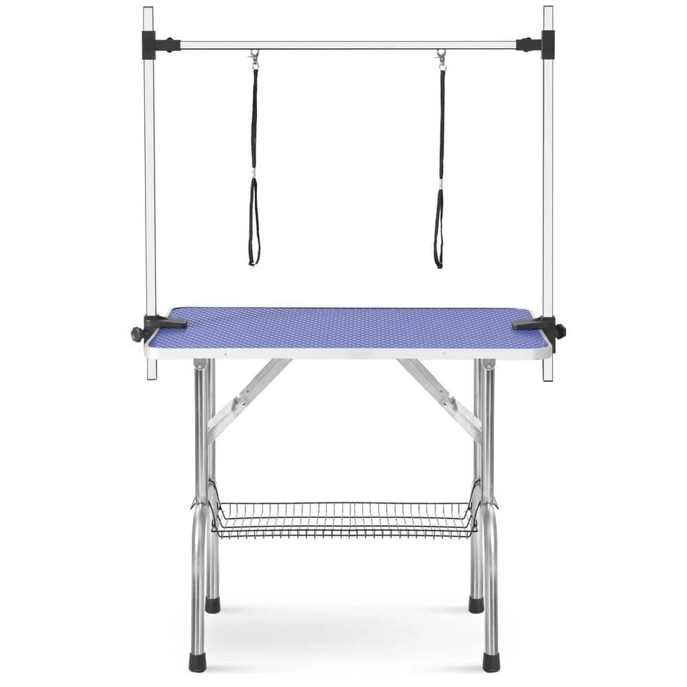 Natural Large Size 46 in. Grooming Table for Pet Dog and Cat with Adjustable Arm and Clamps by Tatayosi 1 Natural Large Size 46 in. Grooming Table for Pet Dog and Cat with Adjustable Arm and Clamps by Tatayosi