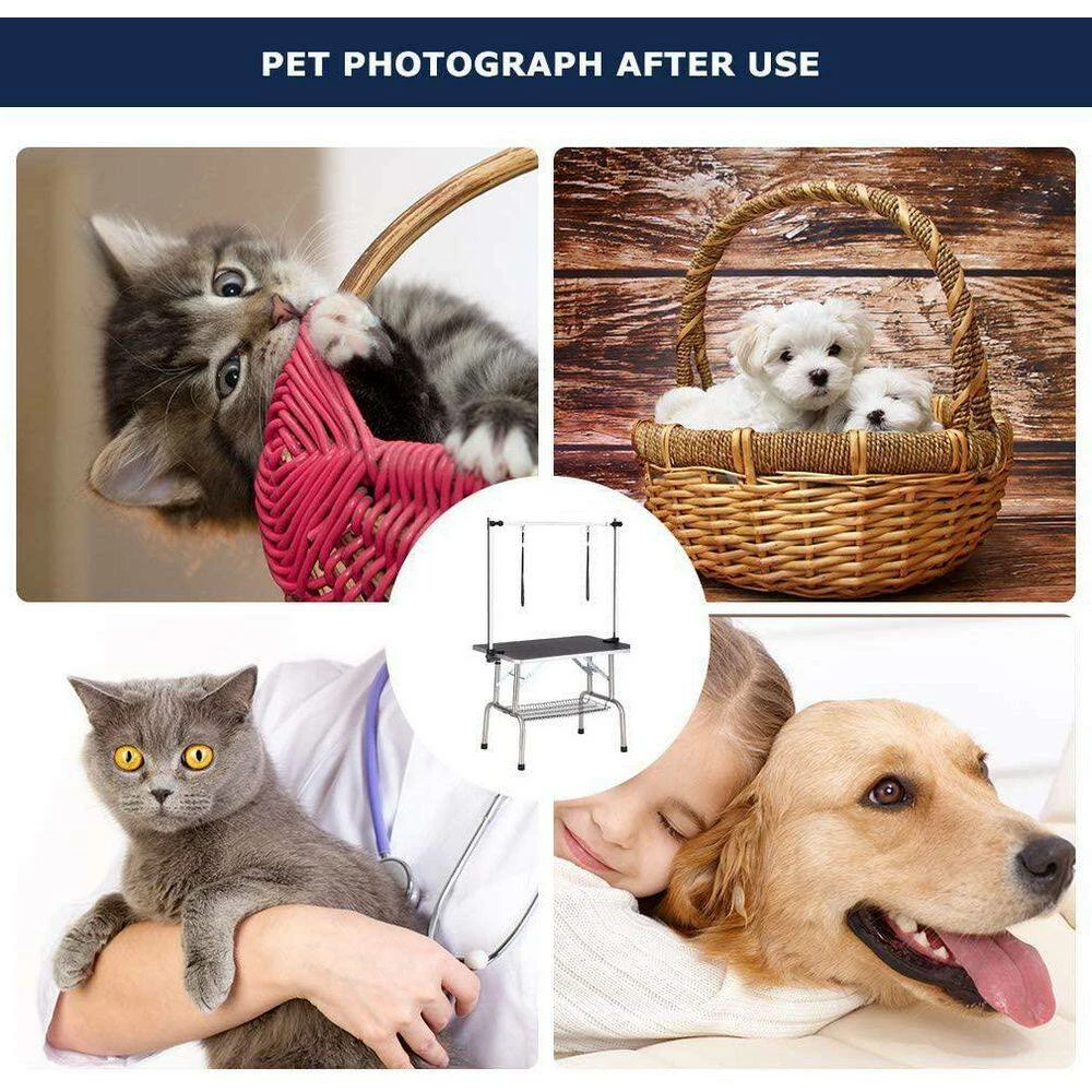 Black 46 in. x 24 in. Professional Dog Pet Grooming Table Large Adjustable Heavy Duty Portable w/Arm & Noose & Mesh Tray by Tatayosi 8 Black 46 in. x 24 in. Professional Dog Pet Grooming Table Large Adjustable Heavy Duty Portable w/Arm & Noose & Mesh Tray by Tatayosi - Image 8