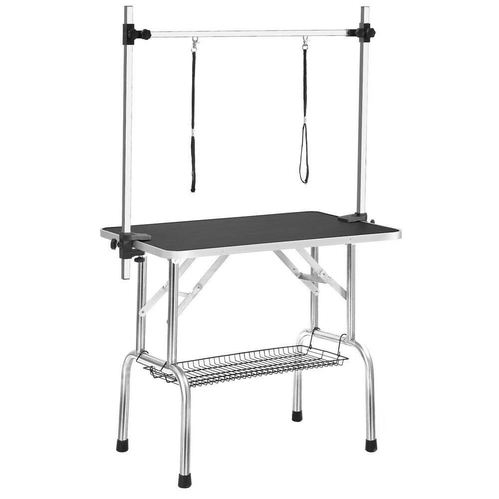 Black 46 in. x 24 in. Professional Dog Pet Grooming Table Large Adjustable Heavy Duty Portable w/Arm & Noose & Mesh Tray by Tatayosi 2 Black 46 in. x 24 in. Professional Dog Pet Grooming Table Large Adjustable Heavy Duty Portable w/Arm & Noose & Mesh Tray by Tatayosi - Image 2