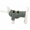 Medium Static Grey Military Rivited Fashion Collared Wool Dog Coat by PET LIFE