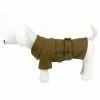 Medium Static Olive Green Galore Back-Buckled Fashion Wool Dog Coat by PET LIFE