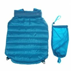 Large Ocean Blue Lightweight Adjustable Sporty Avalanche Dog Coat with Removable Pop Out Collared Hood by PET LIFE -Cheap Bird & Wildlife Supplies Store pet life apparel accessories 30bllg 4f 1000
