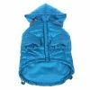 Large Ocean Blue Lightweight Adjustable Sporty Avalanche Dog Coat with Removable Pop Out Collared Hood by PET LIFE