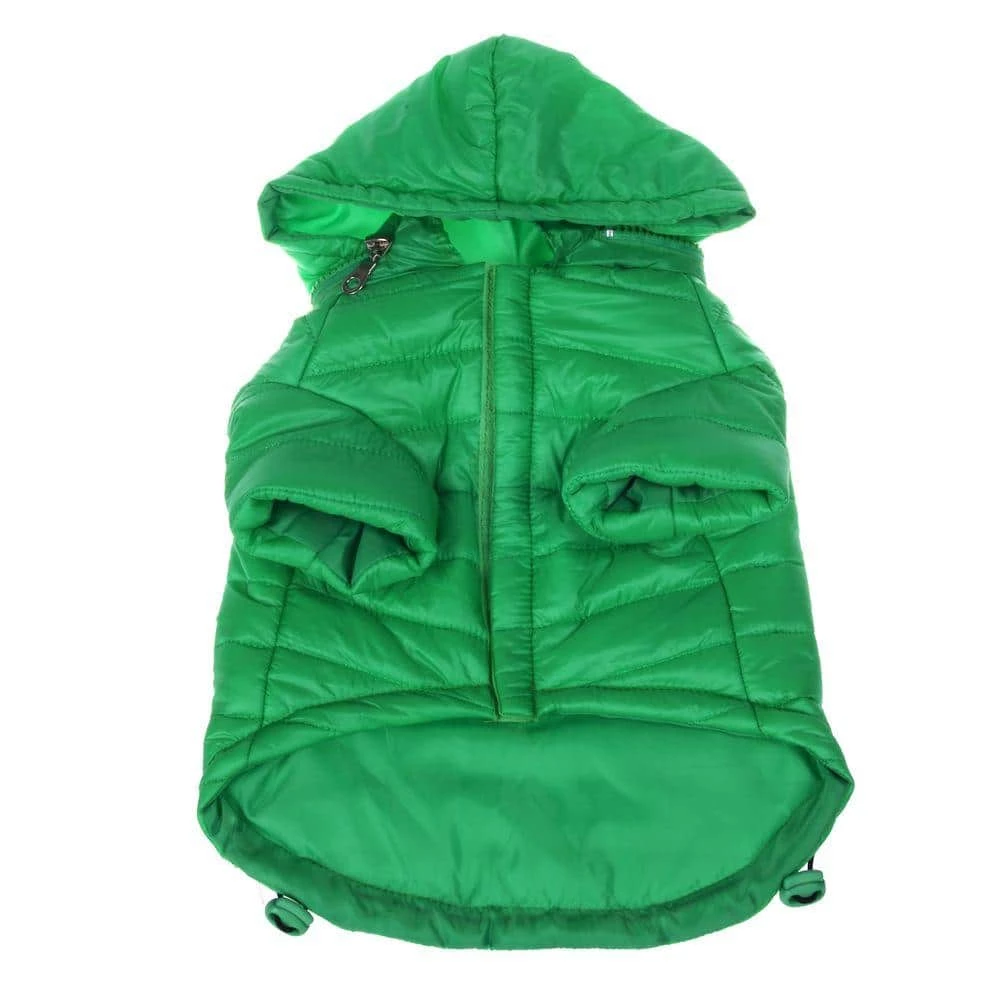 Medium Fresh Green Lightweight Adjustable Sporty Avalanche Dog Coat with Removable Pop Out Collared Hood by PET LIFE 1 Medium Fresh Green Lightweight Adjustable Sporty Avalanche Dog Coat with Removable Pop Out Collared Hood by PET LIFE