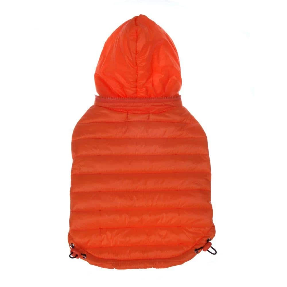 Large Burst Orange Lightweight Adjustable Sporty Avalanche Dog Coat with Removable Pop Out Collared Hood by PET LIFE 2 Large Burst Orange Lightweight Adjustable Sporty Avalanche Dog Coat with Removable Pop Out Collared Hood by PET LIFE - Image 2